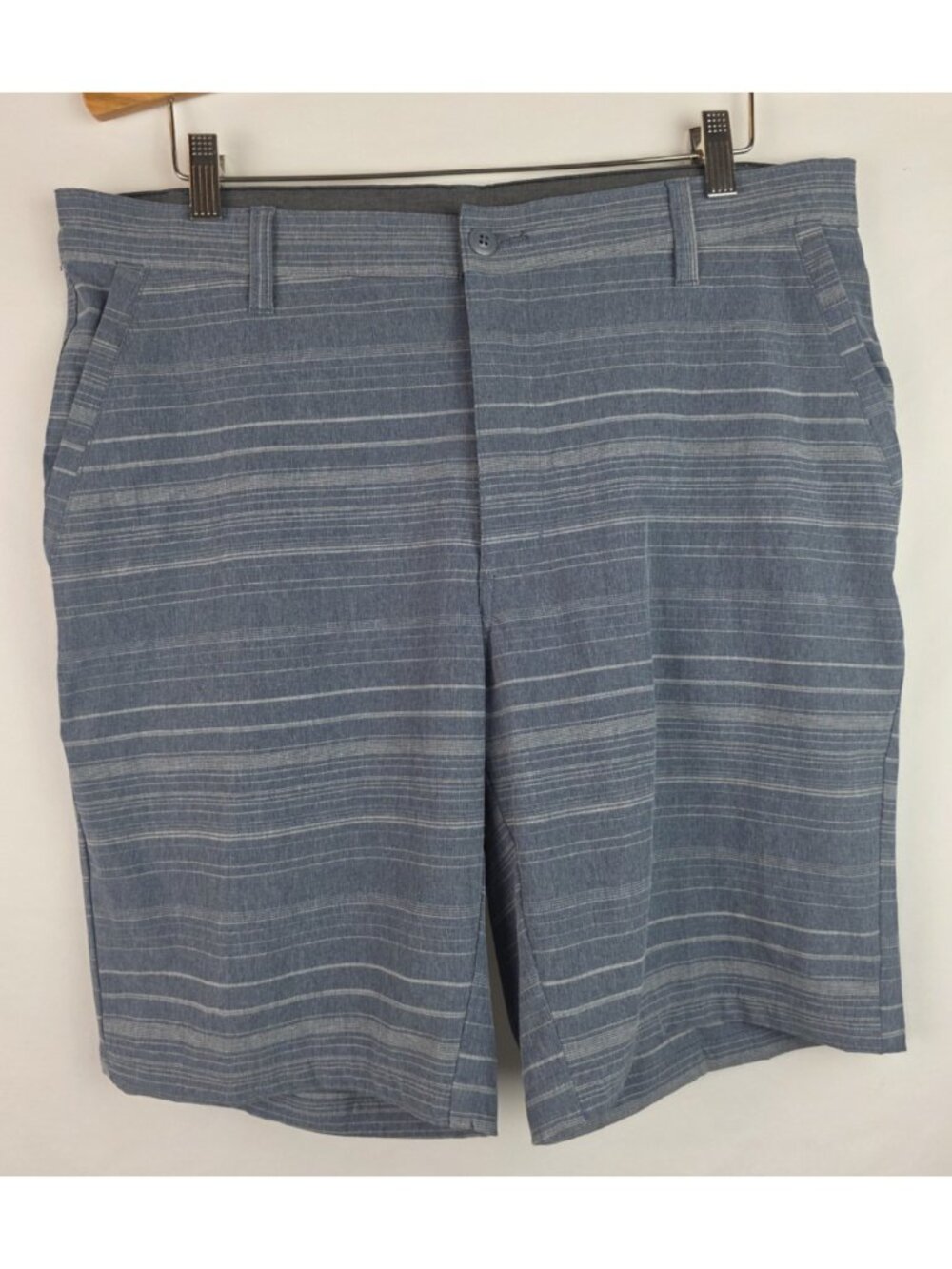 O'rageous Men's Board Shorts Size 34 Blue Striped Swimsuit Swim Trunks Shorts